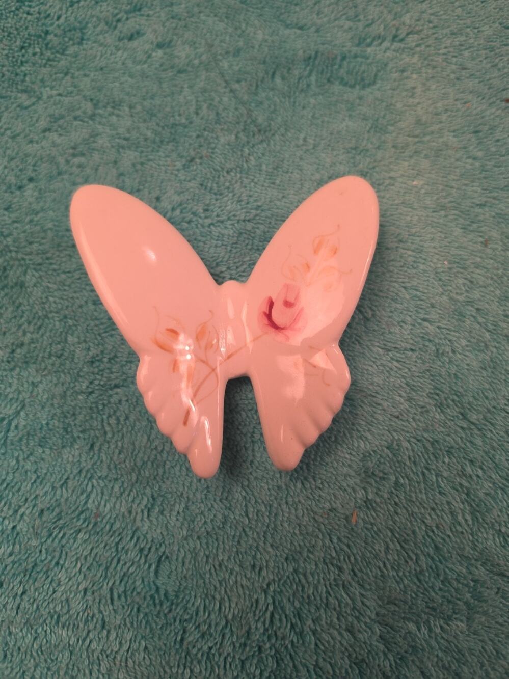 Hand Painted Porcelain Floral Butterfly Lasting Products USA